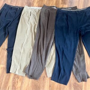 4 pairs men’s 44 Tommy Bahamas pleated silk slacks